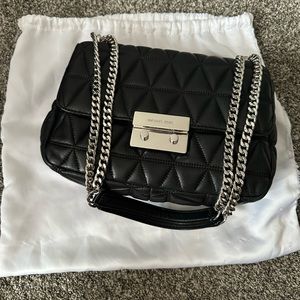 Michael Kors black leather crossbody bag